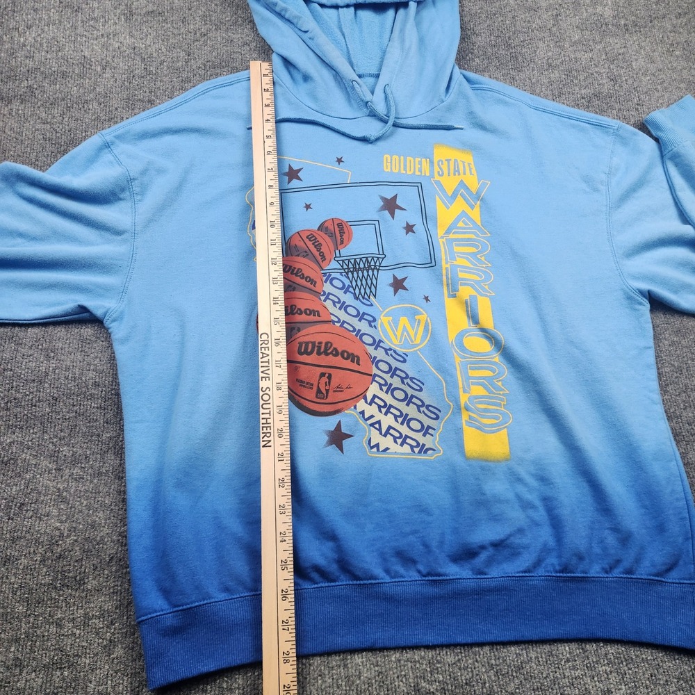 NBA Golden State Warriors Ombre Hoodie Blue Basketball Graphic Sweatshirt XXL - Picture 4 of 9